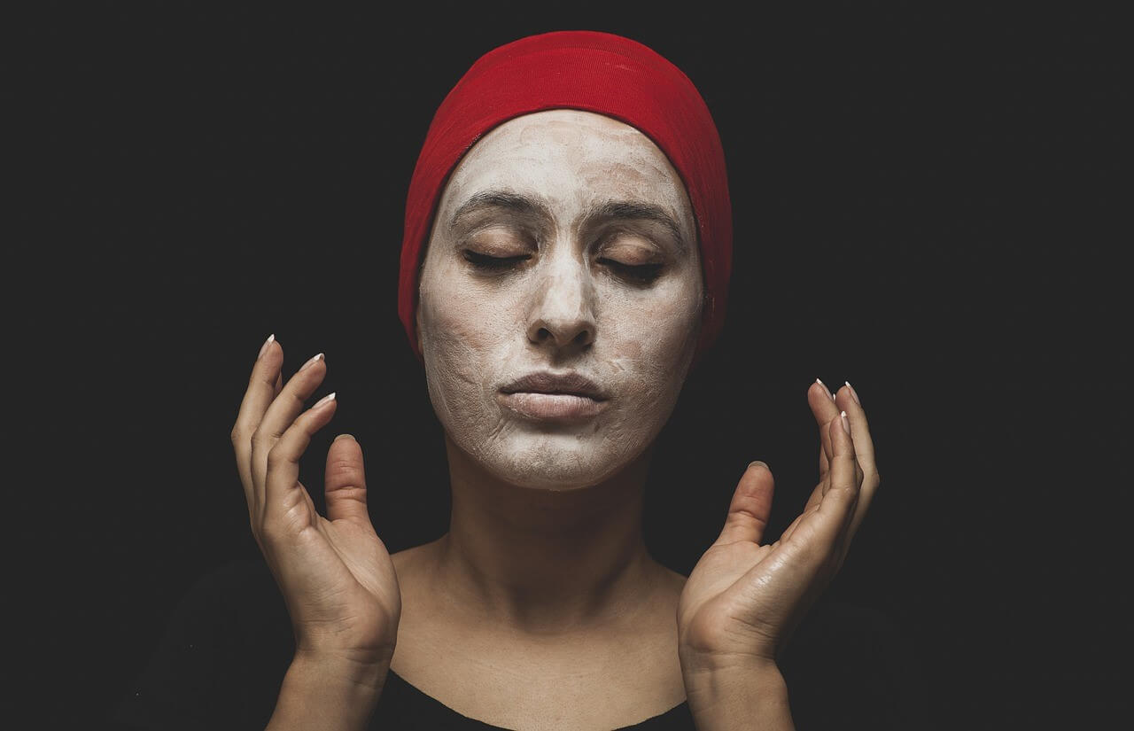 Image of a woman wearing a skin care face mask